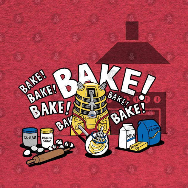 Funny Retro Alien Villain Baking Cartoon Quote by BoggsNicolas